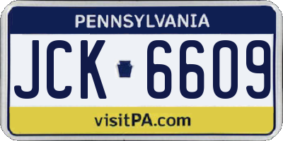 PA license plate JCK6609