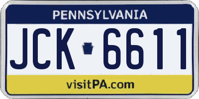 PA license plate JCK6611