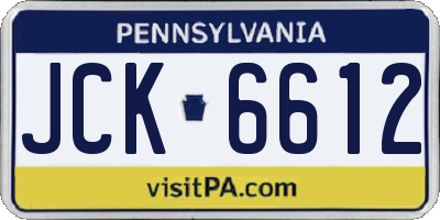 PA license plate JCK6612