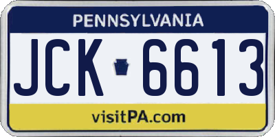 PA license plate JCK6613