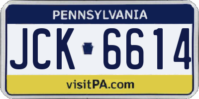 PA license plate JCK6614