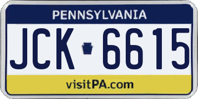 PA license plate JCK6615