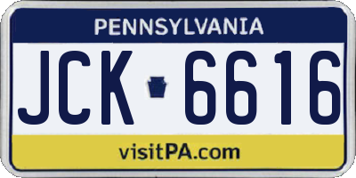 PA license plate JCK6616