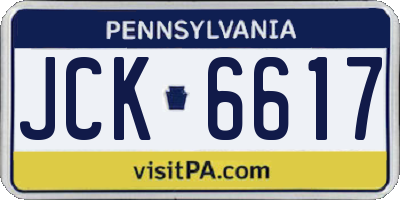 PA license plate JCK6617