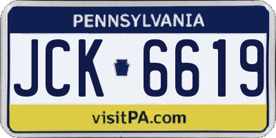 PA license plate JCK6619