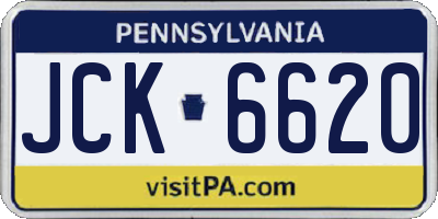 PA license plate JCK6620