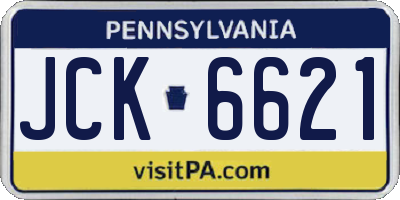 PA license plate JCK6621