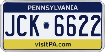 PA license plate JCK6622