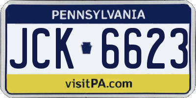 PA license plate JCK6623