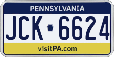 PA license plate JCK6624