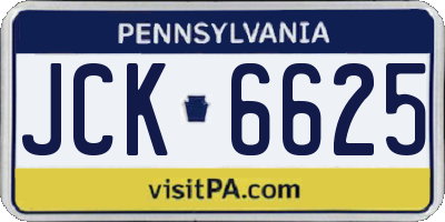 PA license plate JCK6625