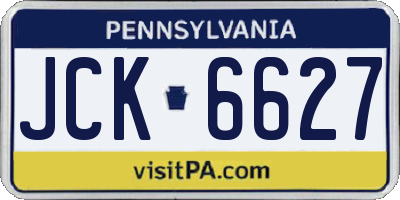 PA license plate JCK6627