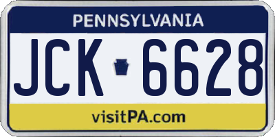 PA license plate JCK6628