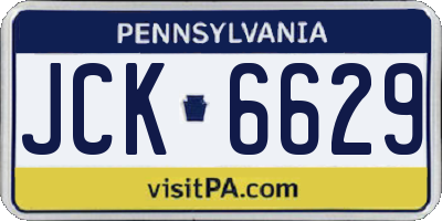 PA license plate JCK6629
