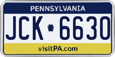 PA license plate JCK6630