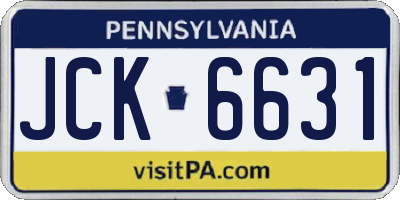 PA license plate JCK6631