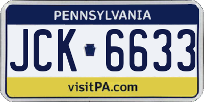 PA license plate JCK6633
