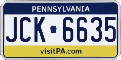 PA license plate JCK6635