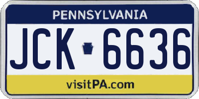 PA license plate JCK6636