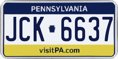 PA license plate JCK6637
