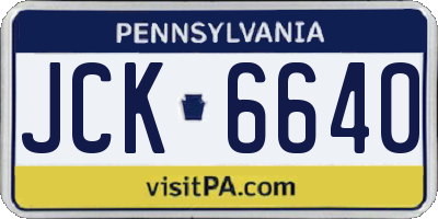 PA license plate JCK6640