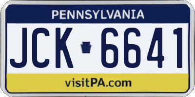 PA license plate JCK6641