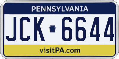 PA license plate JCK6644
