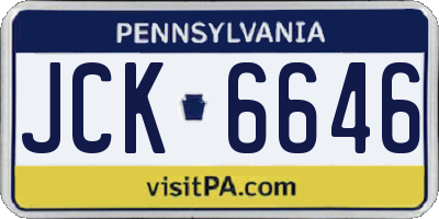 PA license plate JCK6646