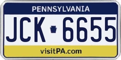 PA license plate JCK6655