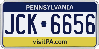 PA license plate JCK6656
