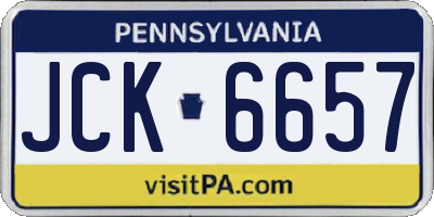 PA license plate JCK6657