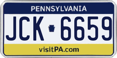 PA license plate JCK6659