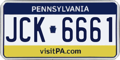 PA license plate JCK6661