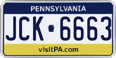 PA license plate JCK6663
