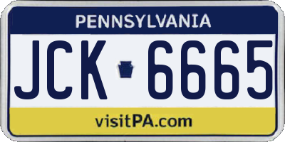 PA license plate JCK6665