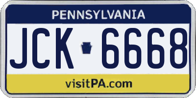 PA license plate JCK6668