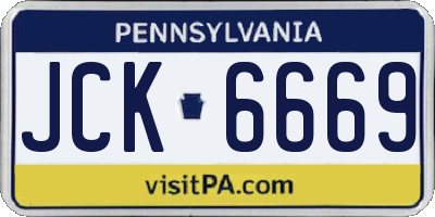 PA license plate JCK6669