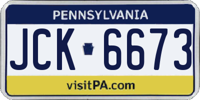 PA license plate JCK6673