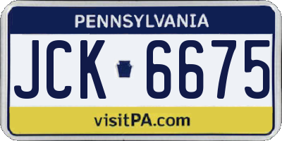 PA license plate JCK6675