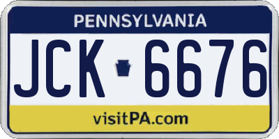 PA license plate JCK6676