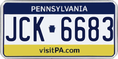 PA license plate JCK6683