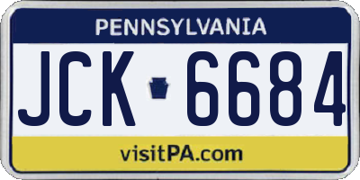 PA license plate JCK6684