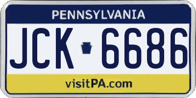 PA license plate JCK6686
