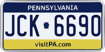 PA license plate JCK6690