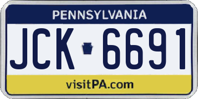PA license plate JCK6691