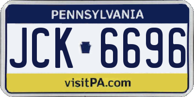 PA license plate JCK6696
