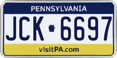 PA license plate JCK6697