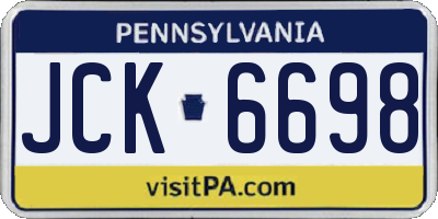 PA license plate JCK6698