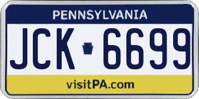 PA license plate JCK6699