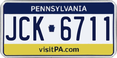 PA license plate JCK6711
